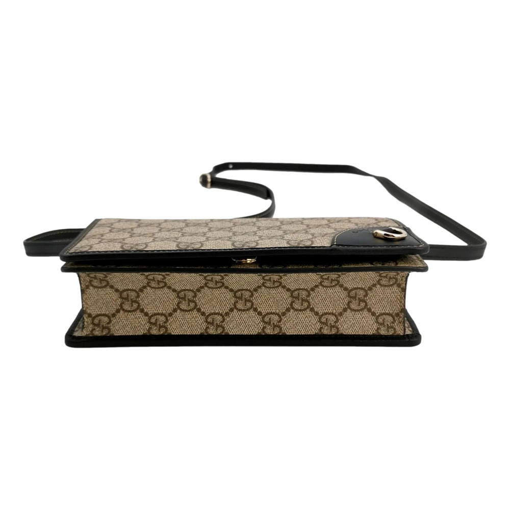 Gucci GG Emblem Canvas and Leather Wallet Mini Crossbody Bag in - Picture 2 of 9